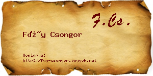 Fáy Csongor névjegykártya